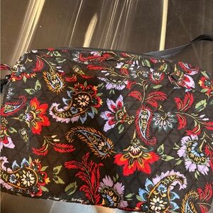 Vera Bradley Black Floral Paisley Cosmetic Bag